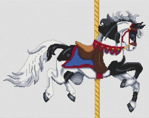 (image for) Black Paint Carousel Horse